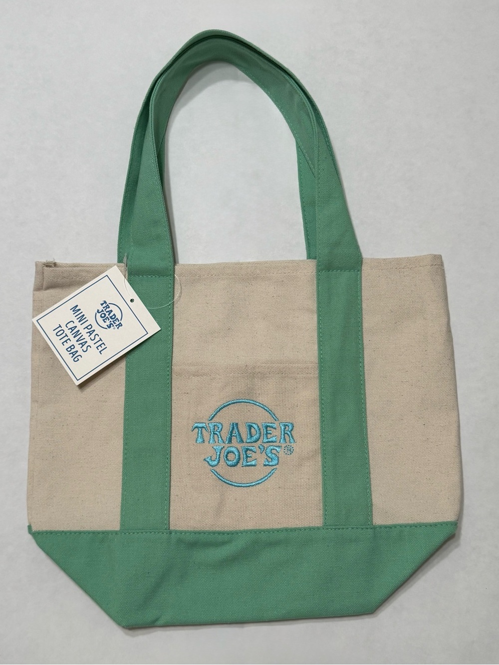 Trader Joe's Mini Green Canvas Tote Bag